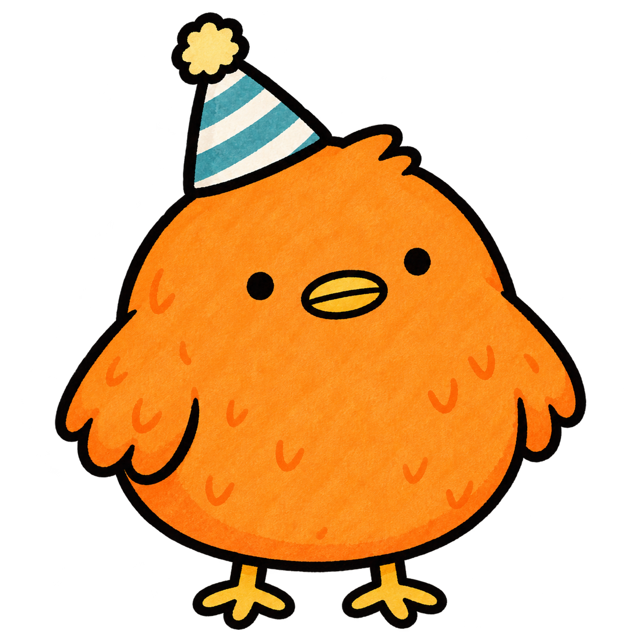 Peepi in a party hat